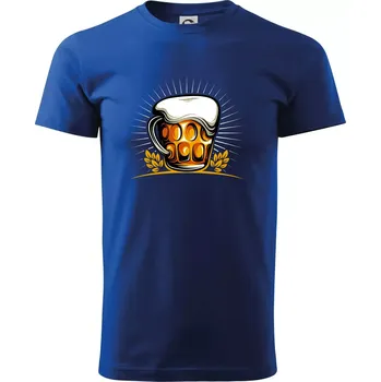 Pánské tričko Beer půllitr plný - Triko extra velké (5-8XL) - 7XL ( Královská modrá )