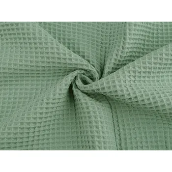 Bavlněná vaflovina METRÁŽ - 10 (5) zelená šalvěj světlá
