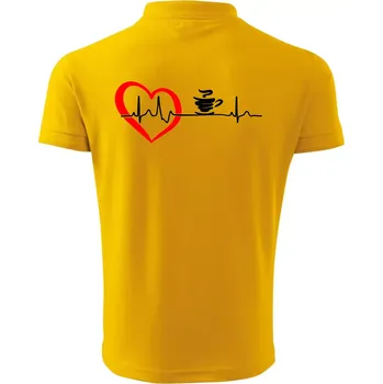 Pánská košile Moje srdce bije pro kávu - Polokošile pánská Pique Polo 203 - S ( Žlutá )