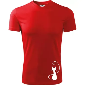 Chlapecké tričko Zamilovaná kočka zpředu - Dětské triko sportovní (dresovina) - 146 cm/10 let ( Červená )