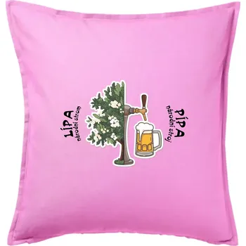 Polštář Lípa a pípa - Polštář 50x50 - 50x50 - Pouze potah ( Růžová )