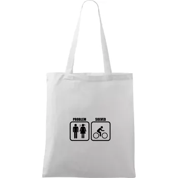 Nákupní taška Problém - Kolo - Taška bavlněná - 42 x 38 cm ( Bílá )