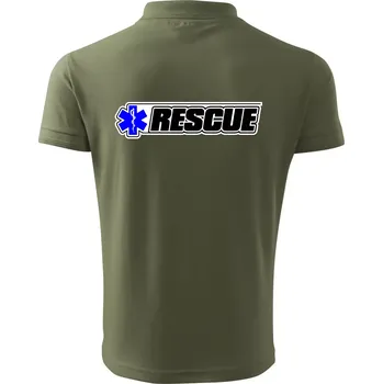 Pánská košile Záchranář rescue kříž modrý - Polokošile pánská Pique Polo 203 - L ( Khaki )