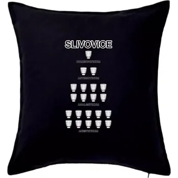 Polštář Slivovice počítání (Hana-creative) - Polštář 50x50 - 50x50 - Pouze potah ( Černá )