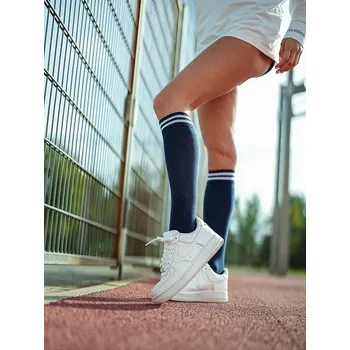 Pánské ponožky Podkolenky Milena 0248-004 S žebrovaným pasem 37-41 světle melanžově černá 37-41