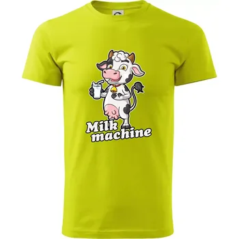 Milk machine - Klasické pánské triko vyšší gramáže - 4XL ( Limetková )