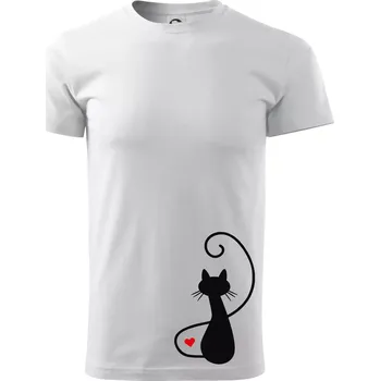 Zamilovaná kočka zpředu - Triko extra velké (5-8XL) - 8XL ( Bílá )