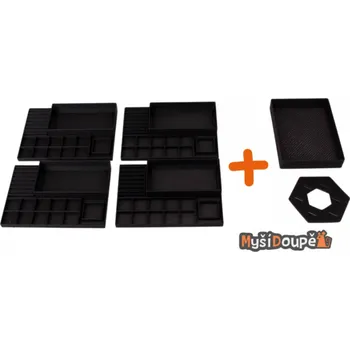 Příslušenství k deskovým hrám Myší Doupě Karak 2 - sada 4 pořadačů hráče a stojan na temného generála