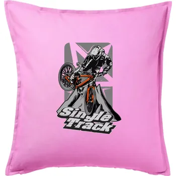 Polštář Single track trať - Polštář 50x50 - 50x50 - Pouze potah ( Růžová )