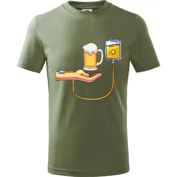 Chlapecké oblečení Pivo infuze - Tričko dětské bavlněné - 158 cm/12 let ( Khaki )