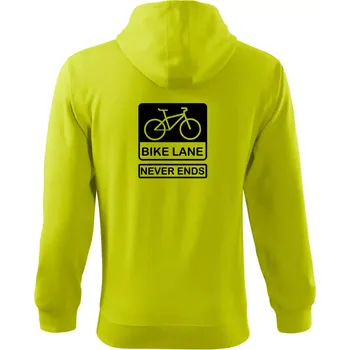 Pánská mikina Bike lane - Mikina s kapucí na zip trendy zipper - L ( Limetková )