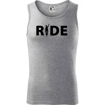 Ride - nápis s cyklistou - Tílko pánské Core - M ( Tmavě šedý melír )