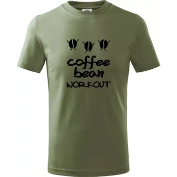 Coffee bean workout - Tričko dětské bavlněné - 158 cm/12 let ( Khaki )