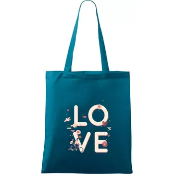 Love cyklisti pár - Taška bavlněná - 42 x 38 cm ( Petrolejová )