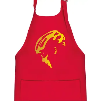 Kuchyňská zástěra Hlava cyklista zlatá - Dětská zástěra na vaření - Univerzální velikost ( Červená )