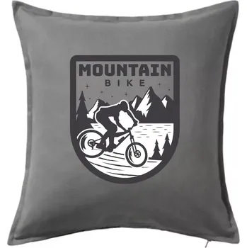 Polštář MTB mountain bike logo prsa zaoblené - Polštář 50x50 - 50x50 - Pouze potah ( Tmavě šedý melír )