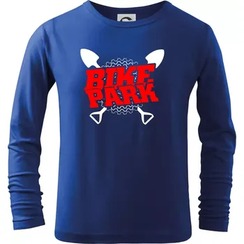 Chlapecké tričko Bike park lopaty - Triko dětské Long Sleeve - 104-110cm / 3-4 roky ( Královská modrá )
