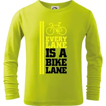 Every Lane Bike Lane - Triko dětské Long Sleeve - 122 cm/6 let ( Limetková )