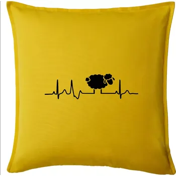 Polštář EKG černá ovečka - Polštář 50x50 - 50x50 - Pouze potah ( Žlutá )