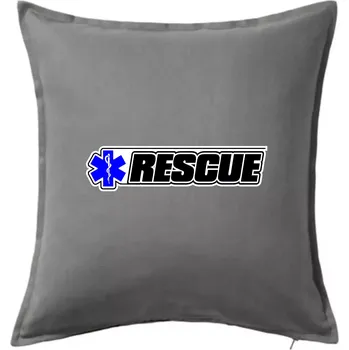 Polštář Záchranář rescue kříž modrý - Polštář 50x50 - 50x50 - Pouze potah ( Tmavě šedý melír )