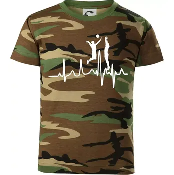 Chlapecké tričko EKG volejbalisti muži - Dětské maskáčové triko - 104-110cm / 3-4 roky ( Hnědý maskáč )