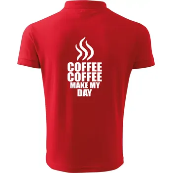 Pánská košile Coffee make my day - Polokošile pánská Pique Polo 203 - S ( Červená )