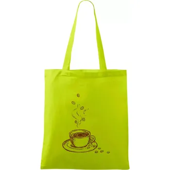 Hrnek plný čerstvé kávy - Taška bavlněná - 42 x 38 cm ( Limetková )