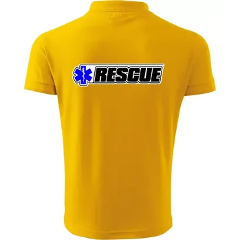 Pánská košile Záchranář rescue kříž modrý - Polokošile pánská Pique Polo 203 - 4XL ( Žlutá )