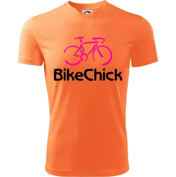 Chlapecké tričko Bike Chick - Dětské triko sportovní (dresovina) - 122 cm/6 let ( Neon mandarine )