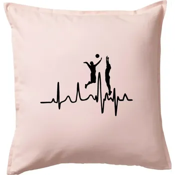 Polštář EKG volejbalisti muži - Polštář 50x50 - 50x50 - Včetně výplně ( Světle růžová )