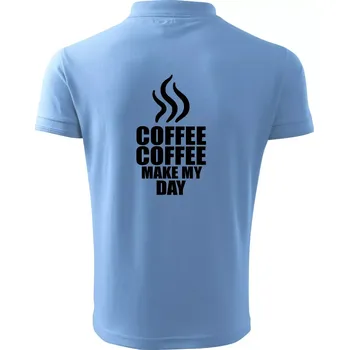 Pánská košile Coffee make my day - Polokošile pánská Pique Polo 203 - 2XL ( Pyžamově světlá modrá )