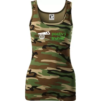 Dámské tričko Poctivý Truhlář - Dámské Maskáčové tílko - XS ( Hnědý maskáč )