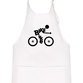 Kuchyňská zástěra Bike nápis postava - Dětská zástěra na vaření - Univerzální velikost ( Bílá )