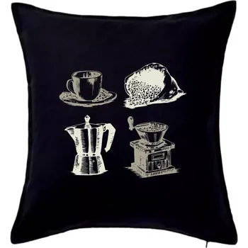 Polštář Starpugs coffee - Polštář 50x50 - 50x50 - Pouze potah ( Černá )