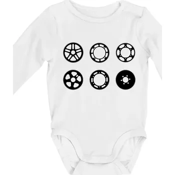 Dětská móda Cyklo Převodníky - Body kojenecké s dlouhým rukávem - Dlouhý r. do 3 měs ( Bílá )