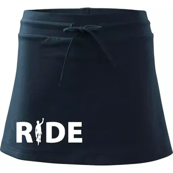 Dámská sukně Ride - nápis s cyklistou - Sportovní sukně - two in one - XL ( Námořní modrá (velmi tmavá - téměř černá) )