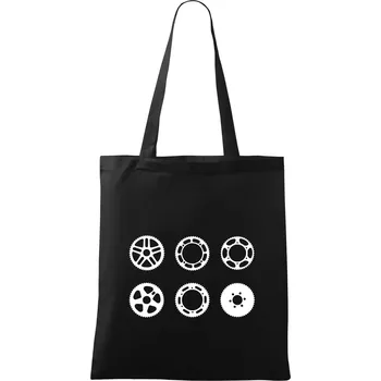 Nákupní taška Cyklo Převodníky - Taška bavlněná - 42 x 38 cm ( Černá )