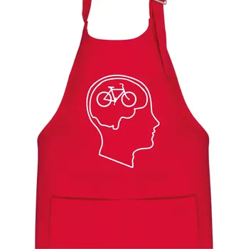 Kuchyňská zástěra Myslím jen na kolo - Dětská zástěra na vaření - Univerzální velikost ( Červená )