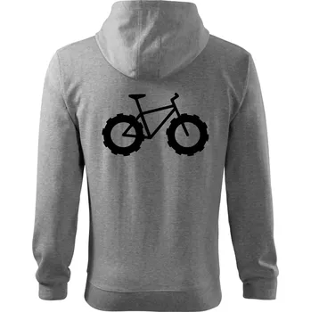 Pánská mikina Fatbike - Mikina s kapucí na zip trendy zipper - S ( Tmavě šedý melír )