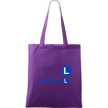 Autoškola nápis - Taška bavlněná - 42 x 38 cm ( Fialová )