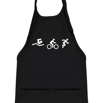 Kuchyňská zástěra Triathlon postavy - Dětská zástěra na vaření - Univerzální velikost ( Černá )