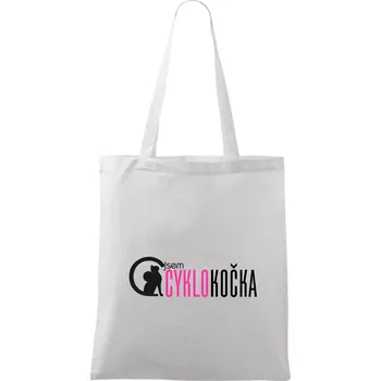 Jsem cyklo kočka - Taška bavlněná - 42 x 38 cm ( Bílá )