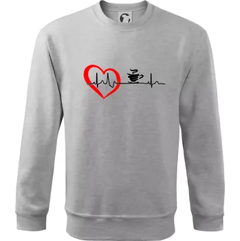 Moje srdce bije pro kávu - Mikina Essential dětská - 158 cm/12 let ( Světlešedý Melír )