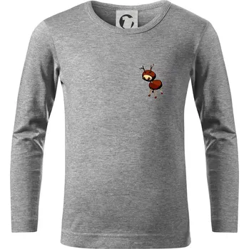 Chlapecké tričko Kaštanový jelínek - prso - Triko dětské Long Sleeve - 122 cm/6 let ( Tmavě šedý melír )