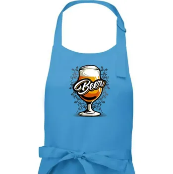 Kuchyňská zástěra Beer sklenice s nožkou - Pánská zástěra na vaření - Univerzální velikost ( Světlý tyrkys )