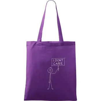 I don't care - postava - Taška bavlněná - 42 x 38 cm ( Fialová )