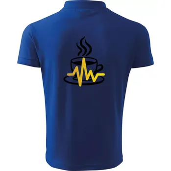 Pánská košile Káva EKG hrnek - Polokošile pánská Pique Polo 203 - 5XL ( Královská modrá )