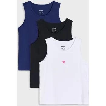 Sinsay - Trička bez rukávů 3 pack - vícebarevná - 758DP-MLC - 758DP-MLC-104