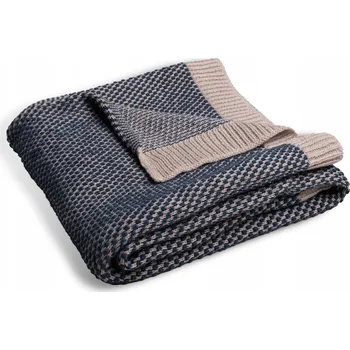 Dětská deka Dětská deka 80x100 cm s chrastítkem MINI RATTLE, bavlna, modrá/béžová