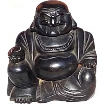 Hotei 17 cm (smějící se, veselý, šťastný, happy Buddha) - dřevěná soška